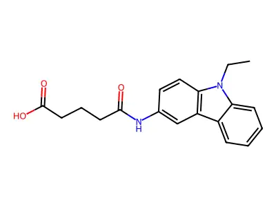 5-[(9-ethyl-9H-carbazol-3-yl)amino]-5-oxopentanoic acid structure