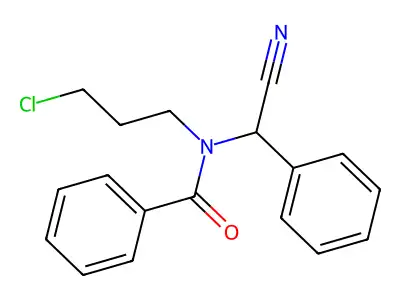 N-(3-chloropropyl)-N-[cyano(phenyl)methyl]benzamide structure