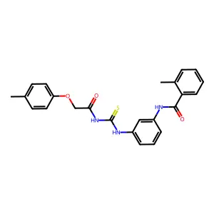 2-methyl-N-[3-({[(4-methylphenoxy)acetyl]carbamothioyl}amino)phenyl]benzamide structure