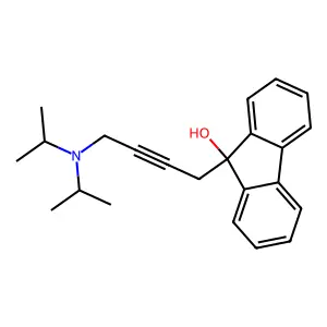 9-[4-[Di(propan-2-yl)amino]but-2-ynyl]fluoren-9-ol structure