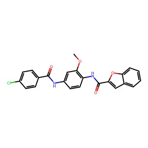 N-[4-[(4-chlorobenzoyl)amino]-2-methoxyphenyl]-1-benzofuran-2-carboxamide structure