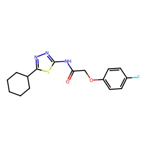 N-(5-cyclohexyl-1,3,4-thiadiazol-2-yl)-2-(4-fluorophenoxy)acetamide structure