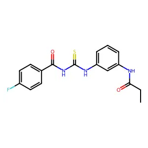 4-fluoro-N-[[3-(propanoylamino)phenyl]carbamothioyl]benzamide structure