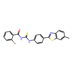 2-bromo-N-[[4-(6-methyl-1,3-benzothiazol-2-yl)phenyl]carbamothioyl]benzamide structure