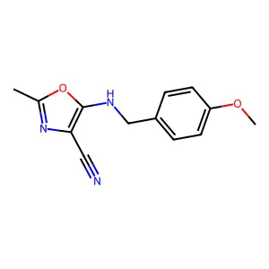 5-[(4-Methoxyphenyl)methylamino]-2-methyl-1,3-oxazole-4-carbonitrile structure