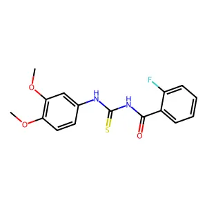 N-[(3,4-dimethoxyphenyl)carbamothioyl]-2-fluorobenzamide structure