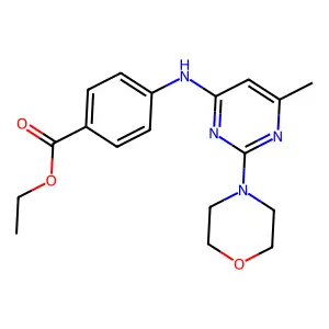 Ethyl 4-((6-methyl-2-morpholinopyrimidin-4-yl)amino)benzoate structure