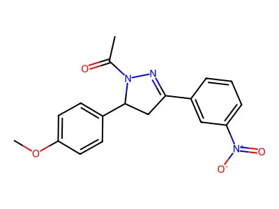1-[3-(4-Methoxyphenyl)-5-(3-nitrophenyl)-3,4-dihydropyrazol-2-yl]ethanone structure
