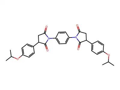 1,1'-(1,4-phenylene)bis(3-(4-isopropoxyphenyl)pyrrolidine-2,5-dione) structure