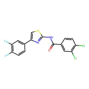 3,4-dichloro-N-[4-(3,4-difluorophenyl)-1,3-thiazol-2-yl]benzamide structure