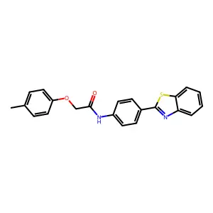 N-[4-(1,3-benzothiazol-2-yl)phenyl]-2-(4-methylphenoxy)acetamide structure