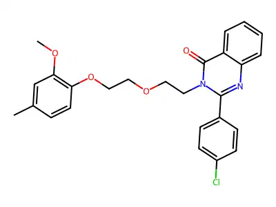 2-(4-chlorophenyl)-3-[2-[2-(2-methoxy-4-methylphenoxy)ethoxy]ethyl]quinazolin-4-one structure