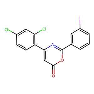 4-(2,4-Dichlorophenyl)-2-(3-iodophenyl)-1,3-oxazin-6-one structure