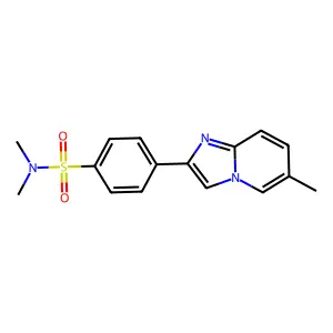 N,N-dimethyl-4-(6-methylimidazo[1,2-a]pyridin-2-yl)benzenesulfonamide structure