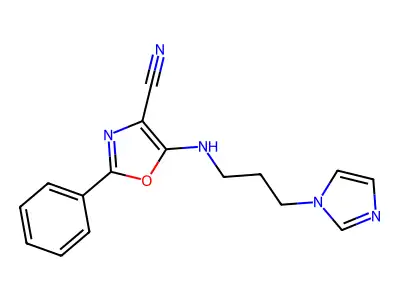 5-(3-Imidazol-1-ylpropylamino)-2-phenyl-1,3-oxazole-4-carbonitrile structure