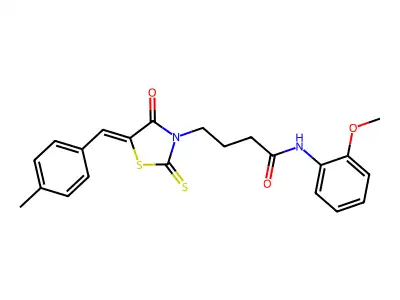 N-(2-Methoxyphenyl)-5-[(4-methylphenyl)methylene]-4-oxo-2-thioxo-3-thiazolidinebutanamide structure
