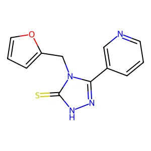 4-(furan-2-ylmethyl)-5-(pyridin-3-yl)-4H-1,2,4-triazole-3-thiol structure