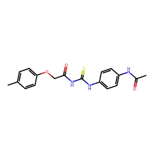 N-[(4-acetamidophenyl)carbamothioyl]-2-(4-methylphenoxy)acetamide structure