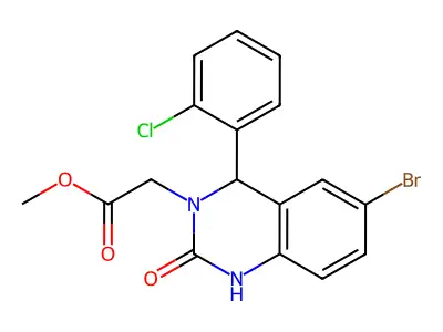 Methyl 2-[6-bromo-4-(2-chlorophenyl)-2-oxo-1,4-dihydroquinazolin-3-yl]acetate structure