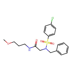 2-[benzyl-(4-chlorophenyl)sulfonylamino]-N-(3-methoxypropyl)acetamide structure