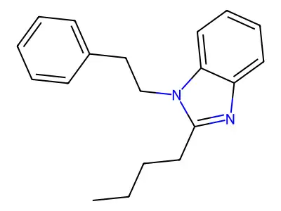2-Butyl-1-(2-phenylethyl)benzimidazole structure