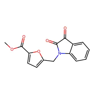methyl 5-[(2,3-dioxo-2,3-dihydro-1H-indol-1-yl)methyl]furan-2-carboxylate structure