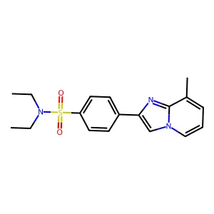 N,N-diethyl-4-(8-methylimidazo[1,2-a]pyridin-2-yl)benzenesulfonamide structure