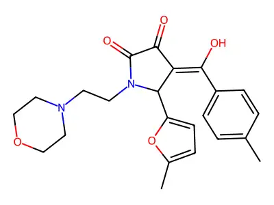 3-hydroxy-4-(4-methylbenzoyl)-5-(5-methylfuran-2-yl)-1-[2-(morpholin-4-yl)ethyl]-2,5-dihydro-1H-pyrrol-2-one structure