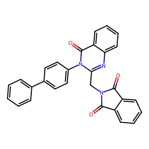 2-[[4-Oxo-3-(4-phenylphenyl)quinazolin-2-yl]methyl]isoindole-1,3-dione structure