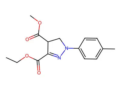 Ethyl 4-(methoxycarbonyl)-1-(4-methylphenyl)-2-pyrazoline-3-carboxylate structure