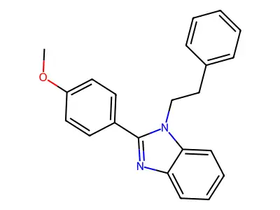 1H-Benzoimidazole, 2-(4-methoxyphenyl)-1-phenethyl- structure