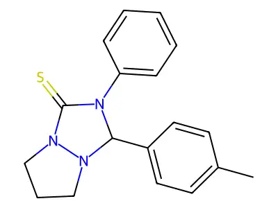 3-(4-methylphenyl)-2-phenyltetrahydro-1H,5H-pyrazolo[1,2-a][1,2,4]triazole-1-thione structure