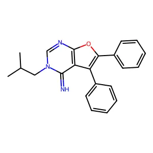 3-isobutyl-5,6-diphenylfuro[2,3-d]pyrimidin-4(3H)-imine structure