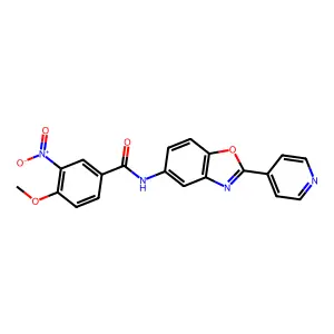 4-methoxy-3-nitro-N-(2-pyridin-4-yl-1,3-benzoxazol-5-yl)benzamide structure