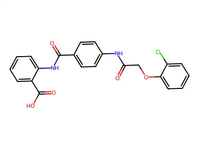 2-(4-(2-(2-Chlorophenoxy)acetamido)benzamido)benzoic acid structure
