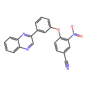 3-硝基-4-(3-喹喔啉-2-基苯氧基)苯甲腈 structure