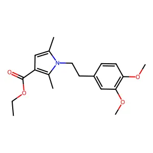 Ethyl 1-[2-(3,4-dimethoxyphenyl)ethyl]-2,5-dimethylpyrrole-3-carboxylate structure