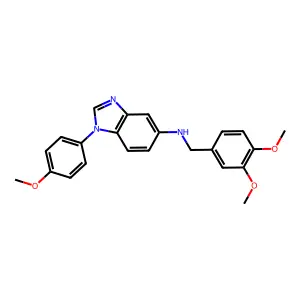 N-[(3,4-dimethoxyphenyl)methyl]-1-(4-methoxyphenyl)benzimidazol-5-amine structure