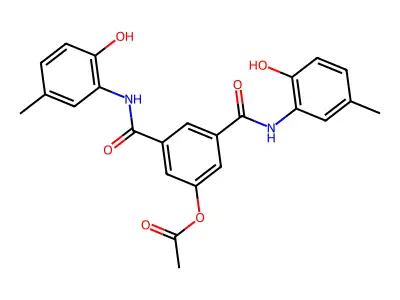 3,5-Bis((2-hydroxy-5-methylphenyl)carbamoyl)phenyl acetate structure