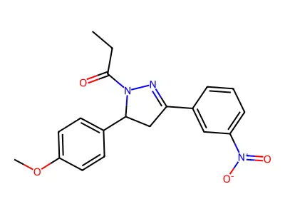 1-[3-(4-Methoxyphenyl)-5-(3-nitrophenyl)-3,4-dihydropyrazol-2-yl]propan-1-one structure