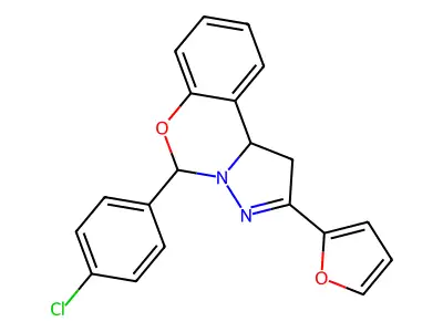 5-(4-Chlorophenyl)-2-(furan-2-yl)-1,10b-dihydropyrazolo[1,5-c][1,3]benzoxazine structure