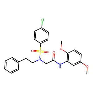 2-(4-chloro-N-phenethylphenylsulfonamido)-N-(2,5-dimethoxyphenyl)acetamide structure