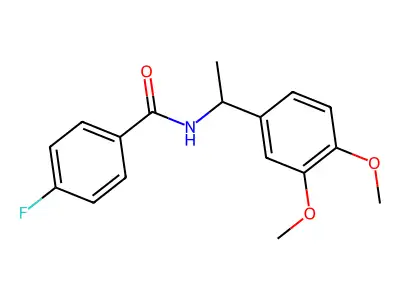N-[1-(3,4-dimethoxyphenyl)ethyl]-4-fluorobenzamide structure