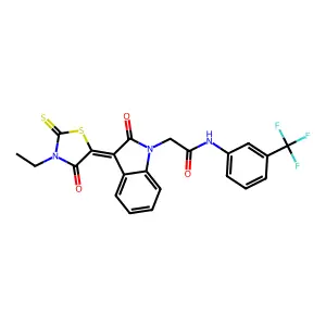 (z)-2-(3-(3-ethyl-4-oxo-2-thioxothiazolidin-5-ylidene)-2-oxoindolin-1-yl)-N-(3-(trifluoromethyl)phenyl)acetamide structure