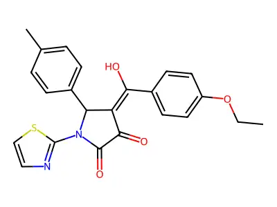 4-(4-ethoxybenzoyl)-3-hydroxy-1-(thiazol-2-yl)-5-(p-tolyl)-1H-pyrrol-2(5H)-one structure