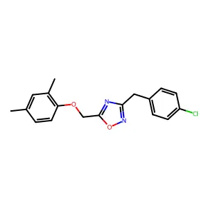 3-[(4-Chlorophenyl)methyl]-5-[(2,4-dimethylphenoxy)methyl]-1,2,4-oxadiazole structure