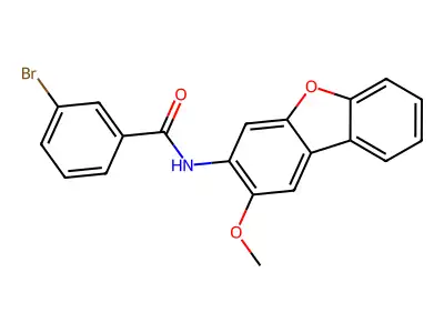 3-bromo-N-(2-methoxydibenzofuran-3-yl)benzamide structure