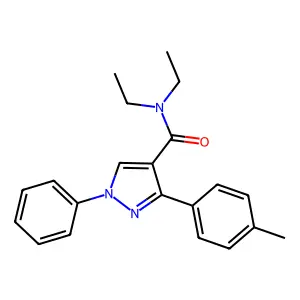 N,N-diethyl-3-(4-methylphenyl)-1-phenylpyrazole-4-carboxamide structure