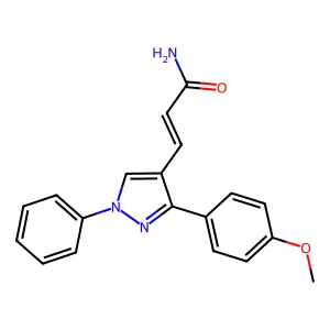 (2Z)-3-[3-(4-methoxyphenyl)-1-phenyl-1H-pyrazol-4-yl]prop-2-enamide structure