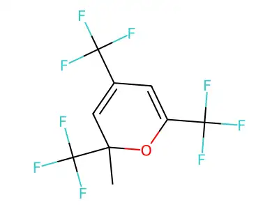 2-methyl-2,4,6-tris(trifluoromethyl)-2H-pyran structure